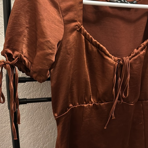 MOTEL Shiny Bronze Mini Dress - Picture 3 of 7